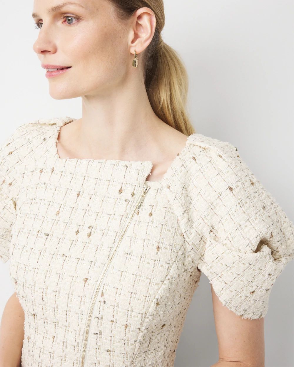 Puff Sleeve Tweed Top | White House Black Market